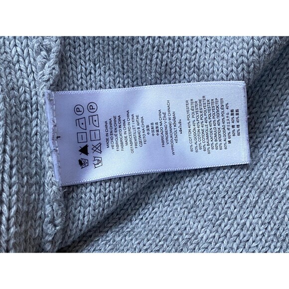 Michael Kors grey cotton blend cable knit sweater zipper accent size Large L - Picture 6 of 7